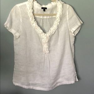 Talbots White Linen Blouse